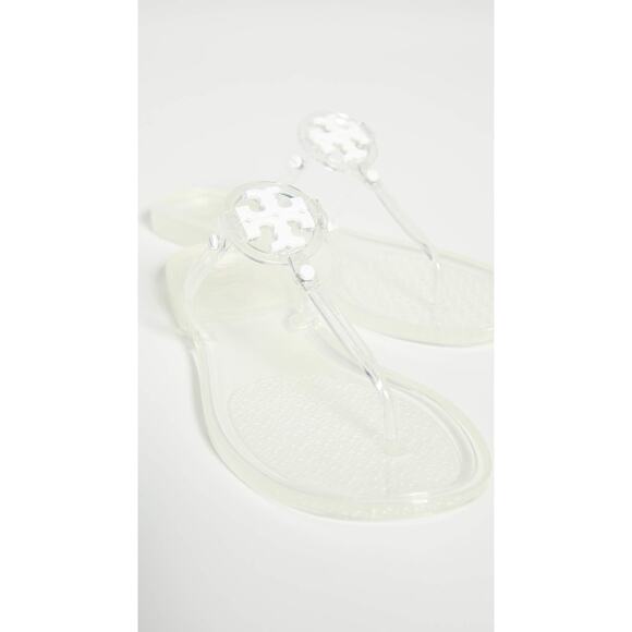 Tory Burch Women's Mini Miller Thong Flip Flops Clear jelly 10 - Picture 6 of 6